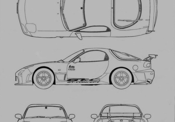 Mazda RX-7 (1996) (Мазда РX-7 (1996)) - чертежи (рисунки) автомобиля
